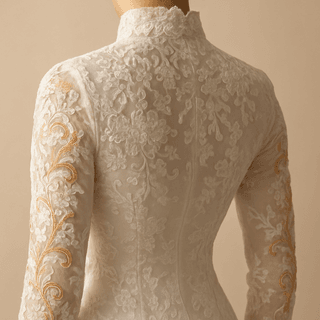 Detail bordir Kebaya Jepun Putih Agniantari