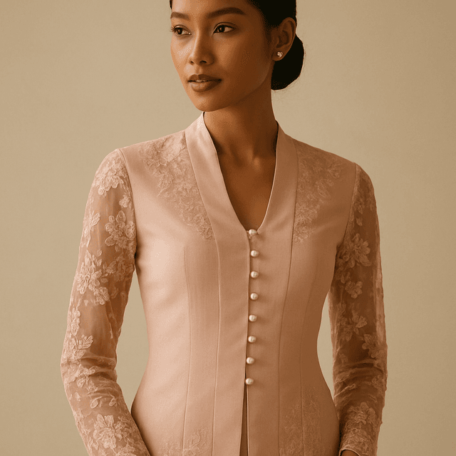 Kebaya Blush Kamboja dari Agniantari Jembrana