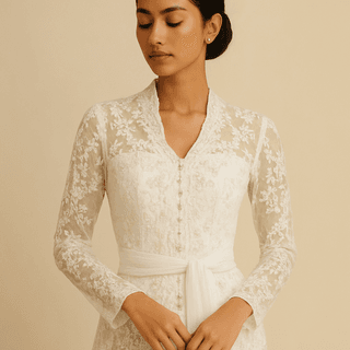 Busana adat Bali perempuan — kebaya dan kamben dari Agniantari
