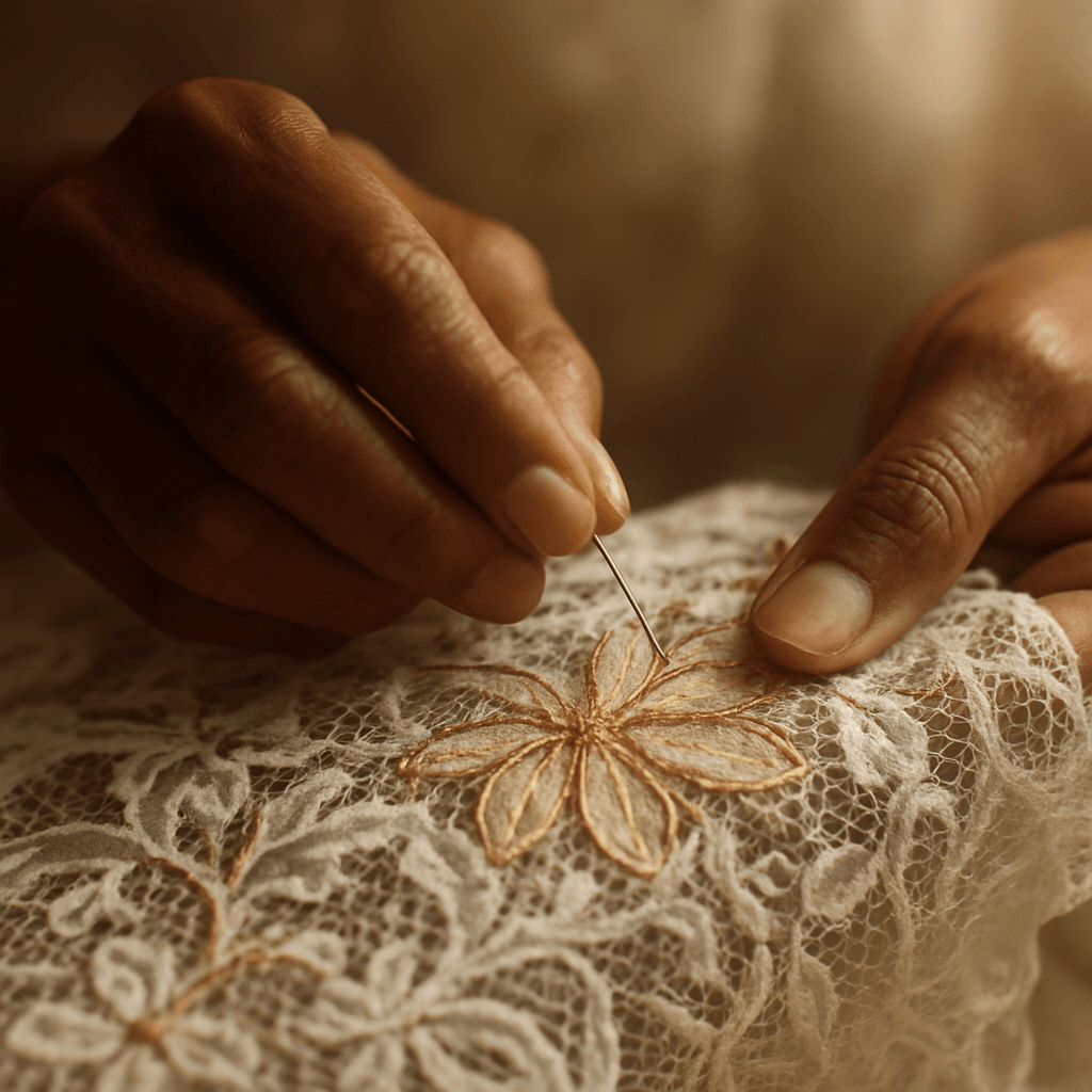 Pengrajin lokal Jembrana membuat kebaya Bali di butik Agniantari